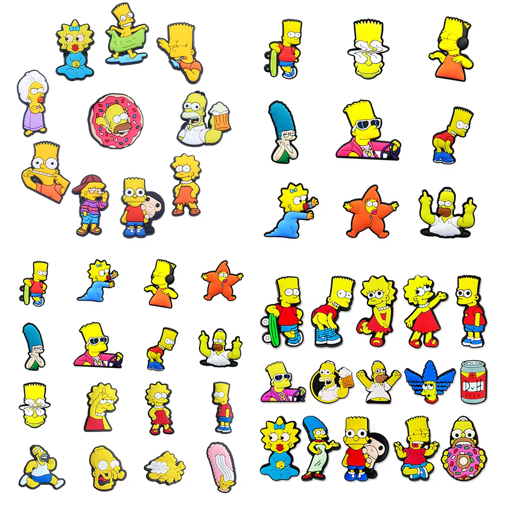 Offres Spéciales : Accessoires de Chaussures en PVC de la Série Anime Wacky Simpson