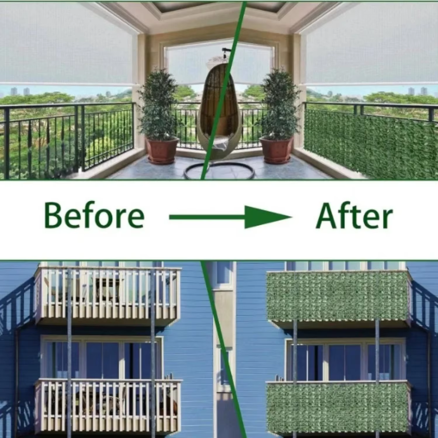 Artificial Ivy Fence Privacy Screen 50x300cm 100x300cm 4 Leaf Styles Faux Green Leaf Hedge for Outdoor Garden Balcony Decor