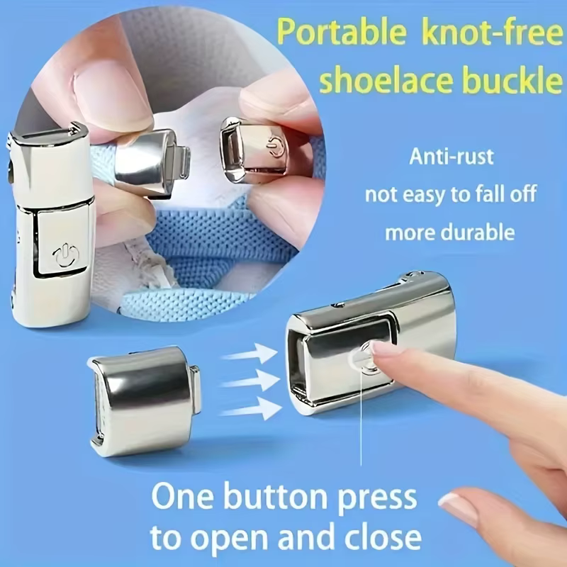 10 pièces lacets boucle serrure métal à dégagement rapide sans cravate