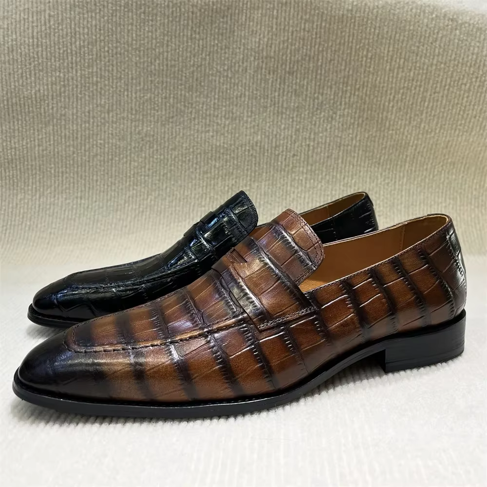 Mocassins pointus italiens respirants pour hommes