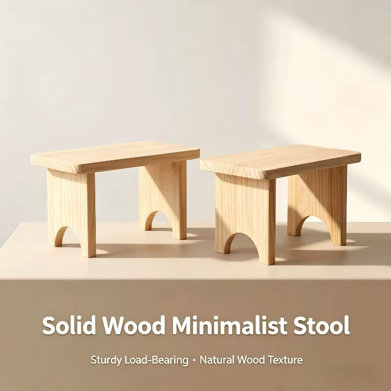 1 banc d'entrée en bois massif fait à la main – Naturel, sans odeur, tabouret à chaussures minimaliste – Gain de place et capacité de charge stable