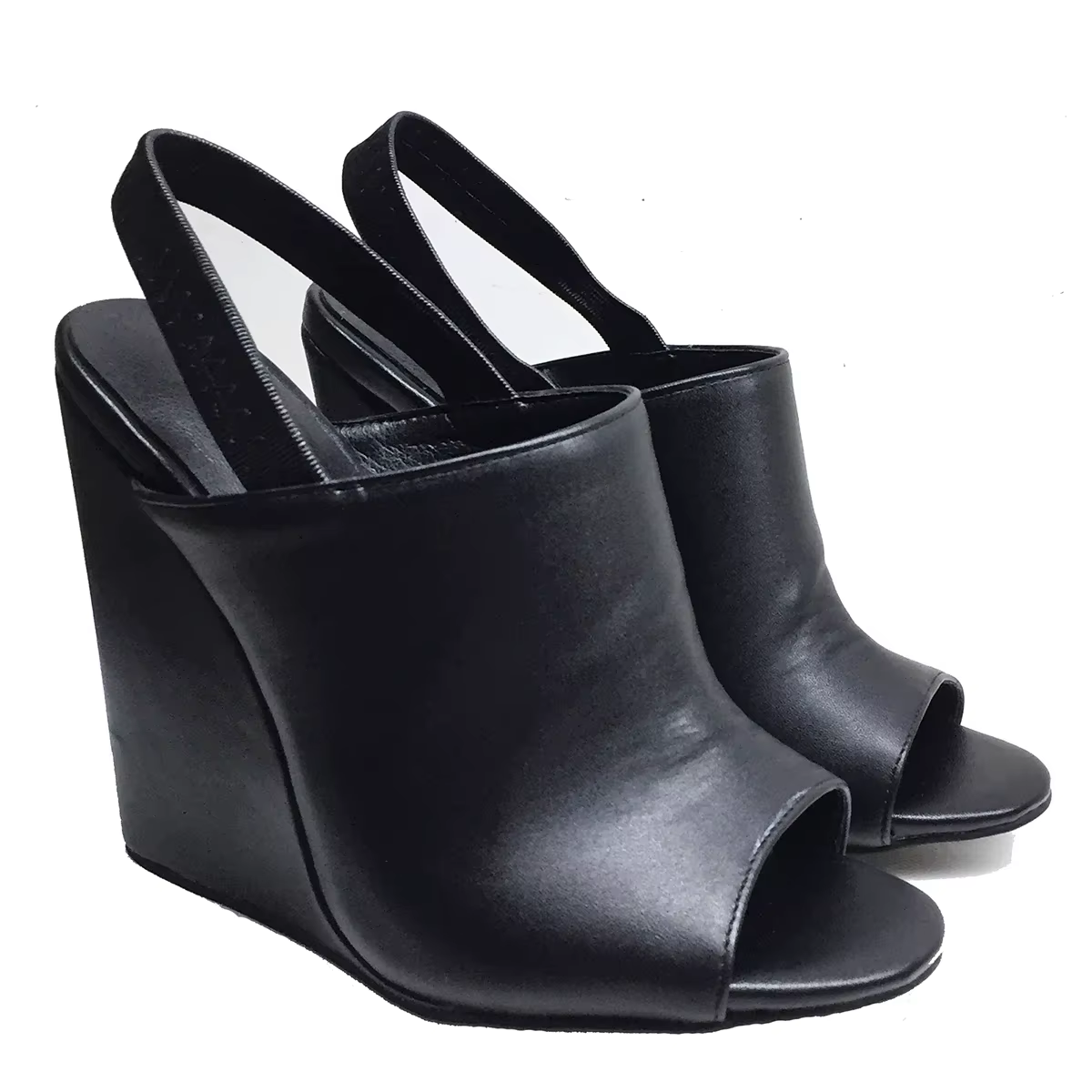 Sandales compensées noires pour femmes