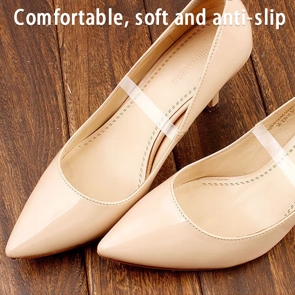 2 paires de lacets transparents élastiques invisibles en Silicone pour chaussures à talons hauts