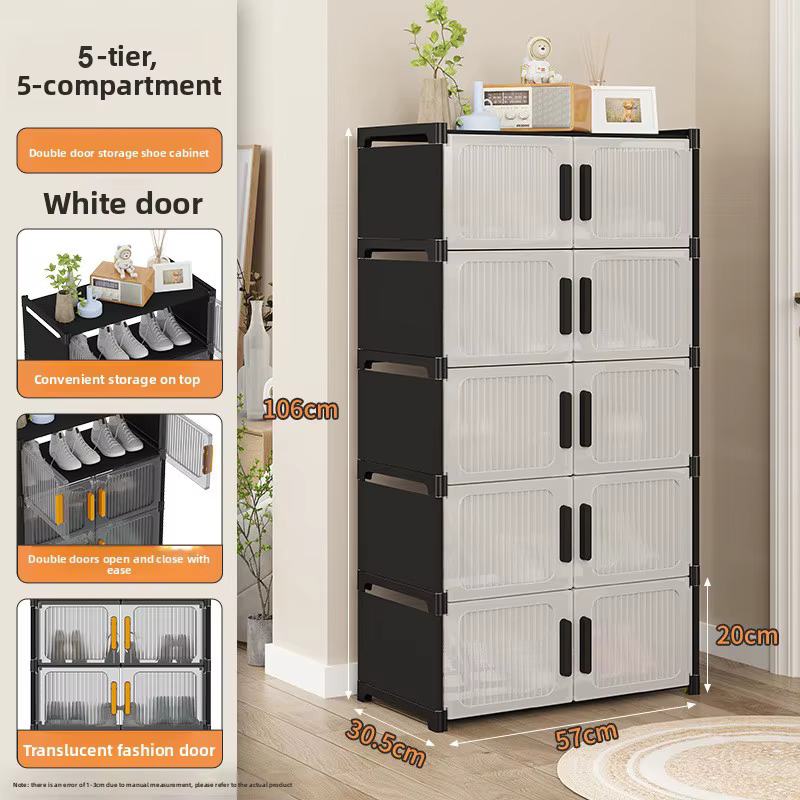 Meuble à chaussures tendance pour entrée, casier à chaussures multi-niveaux pour salon, étagères à collations, boîte de rangement pliable pour chaussures, mobilier