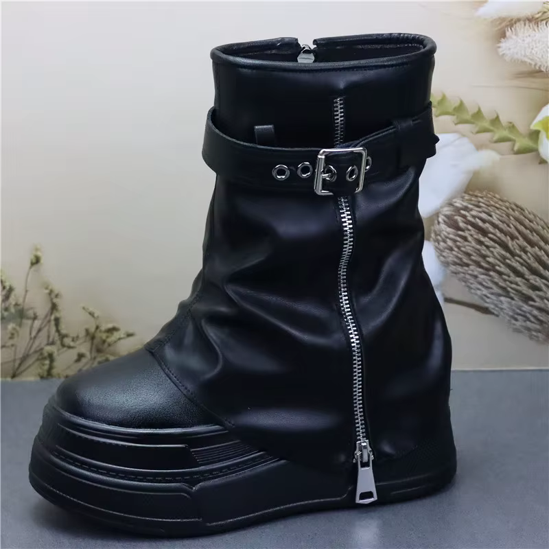 Bottes hautes à talon caché de 12cm pour femmes