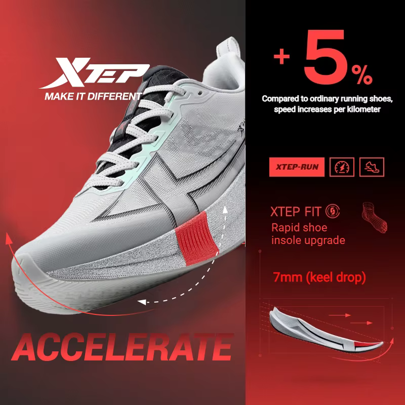 Xtep 2000km 5.0 chaussures de course doux universel baskets coussin Durable Jogging résistant à l'usure
