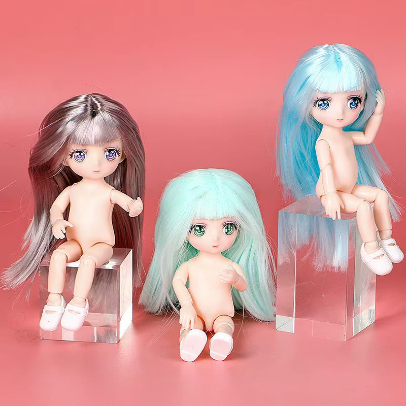 Ensemble de figurines d'anime de style dessin animé 3D - Poupée de style Barbie pour enfant, plusieurs styles disponibles, poupées nues sans vêtements