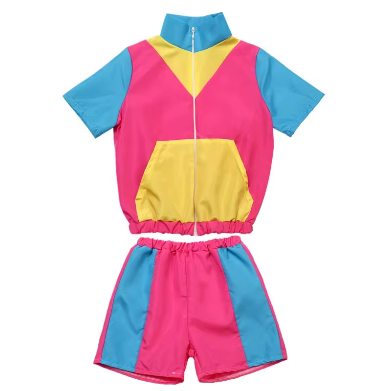 Costumes pour enfants années 80 et 90, tenues disco, vêtements hip hop, ensembles de vêtements de sport, hauts et shorts pour fête dansante, cosplay