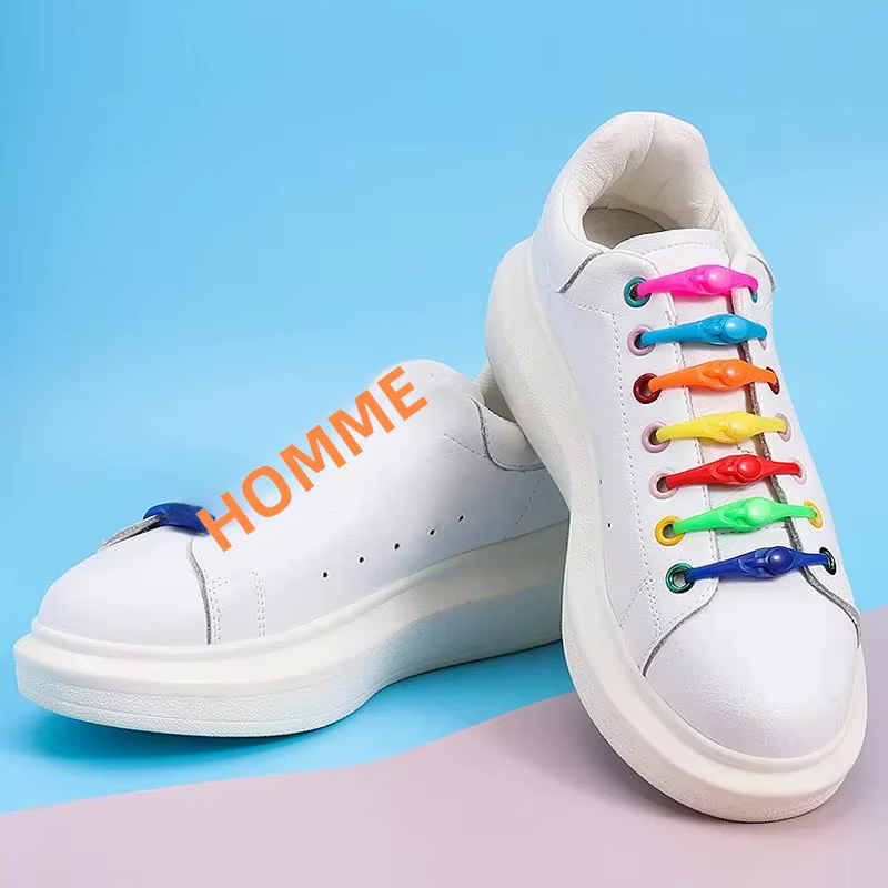 12 lacets de chaussures unisexes en silicone
