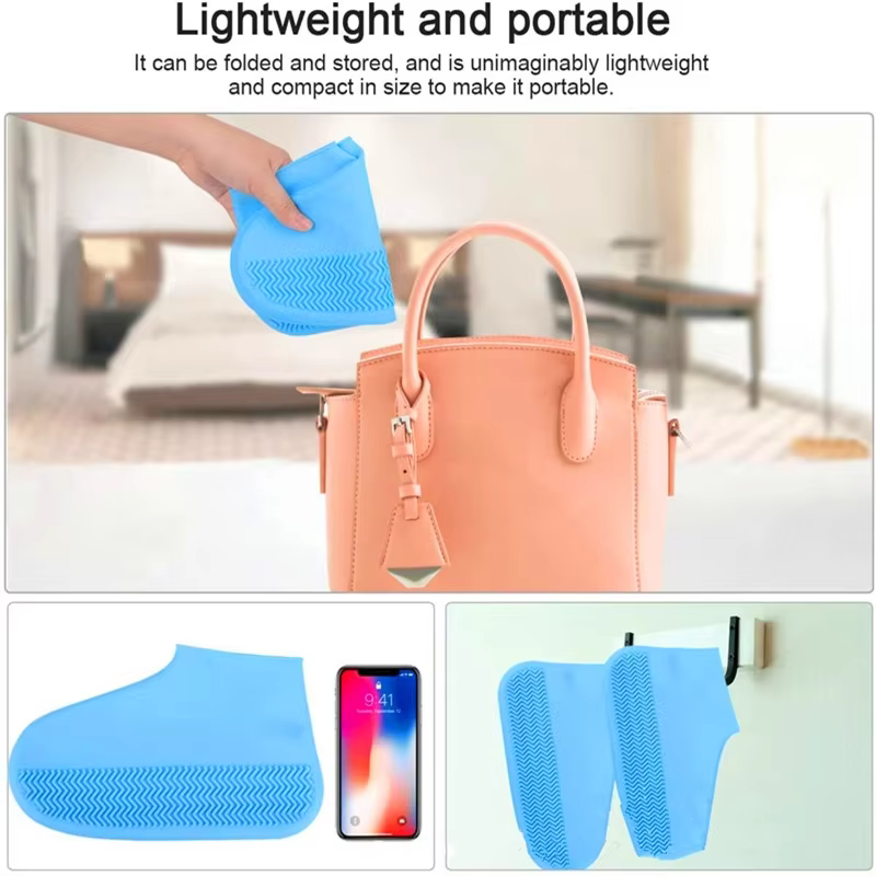 Couvre-chaussures imperméables pour hommes et femmes, réutilisables, pliables, antidérapants, protecteurs de chaussures, couvre-chaussures, galoches de pluie, enfants, hommes