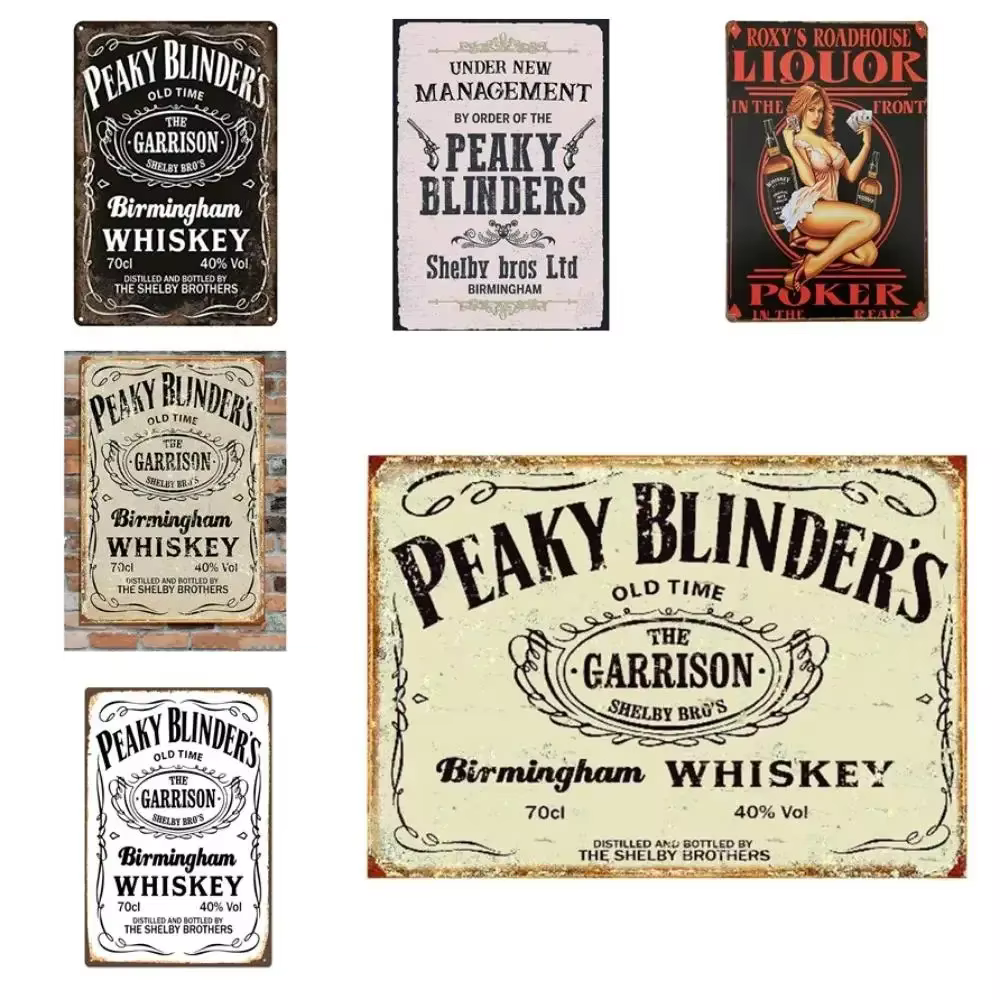 Panneau en étain Vintage Peaky Blinders, Plaque d'art en métal rétro pour la maison, Bar, Pub, café, Restaurant, décoration murale x pouces