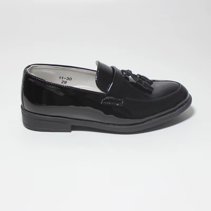 Chaussures en cuir PU verni souple pour garçons et adolescents