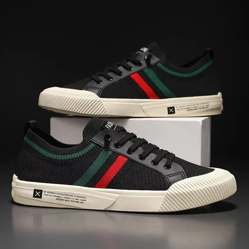 Baskets de mode pour hommes maille légère respirant mocassins de marche en plein air chaussures plates pour homme
