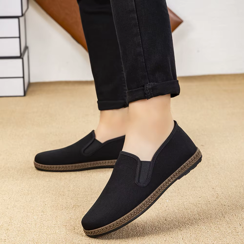 Mocassins Confortables et Légers pour Hommes – Chaussures Décontractées Polyvalentes en Tissu Souple à Semelle