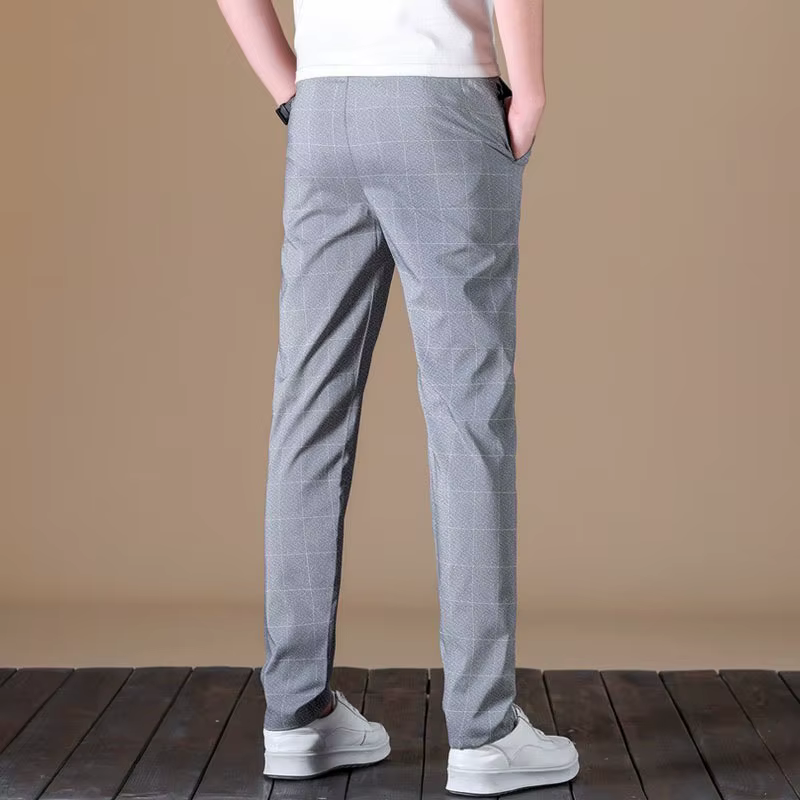 Pantalons pour hommes de style européen et américain, pantalons à carreaux tendance, adaptés au travail, aux loisirs, aux voyages, coupe ajustée et confortable