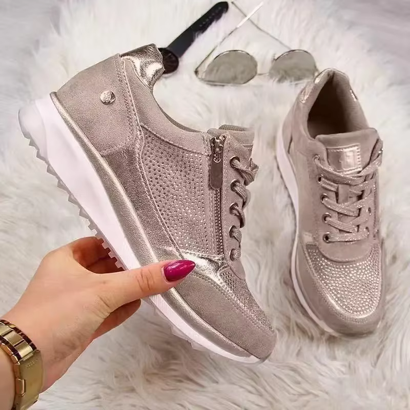 Nouvelles baskets compensées pour femmes chaussures vulcanisées légères