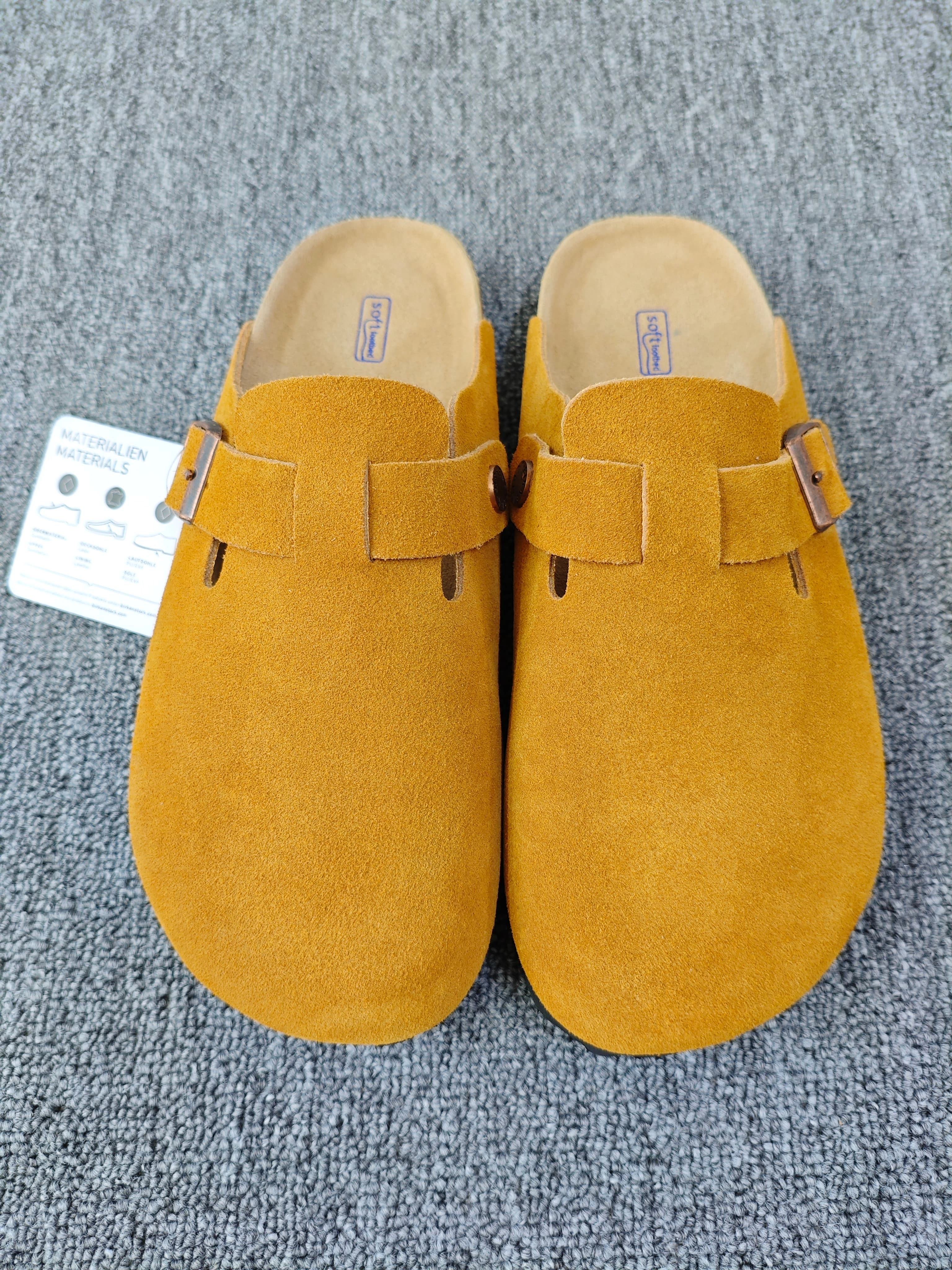 Chaussures décontractées pour hommes et sandales pour femmes : Chaussons confortables à bout fermé avec semelle en liège pour une utilisation intérieure et extérieure
