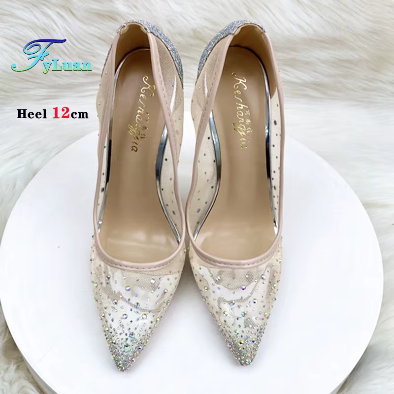 Chaussures simples en maille respirante avec strass pour femmes
