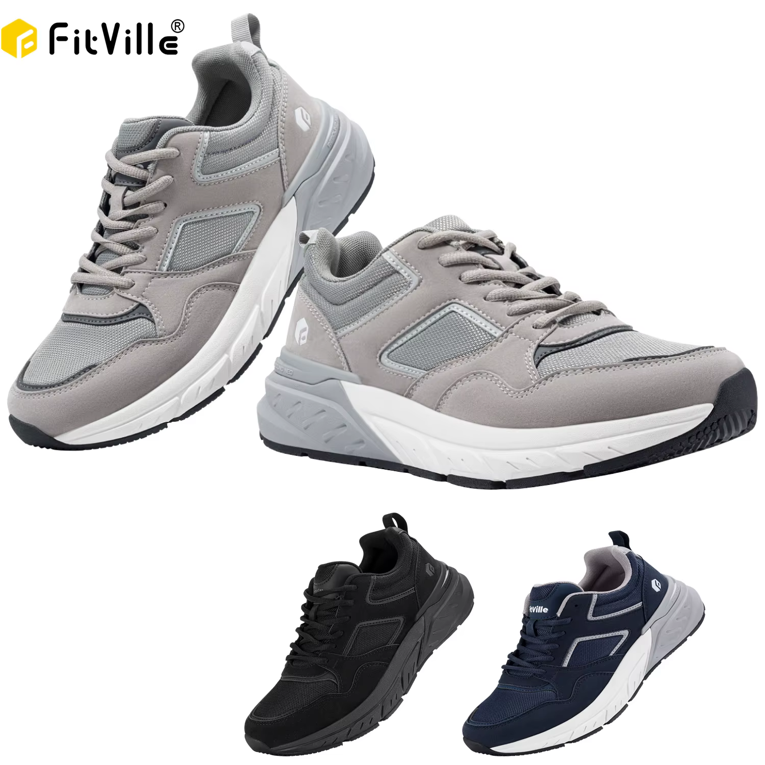 Nouvelles chaussures de course pour hommes 4E baskets large largeur avec Support de voûte plantaire pour pieds plats