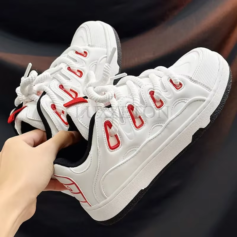 Chaussures de Skateboard à semelles épaisses et bout rond pour Couple