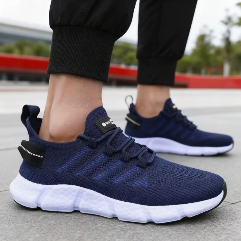 Chaussures de course pour hommes léger à semelles souples maille respirant à lacets