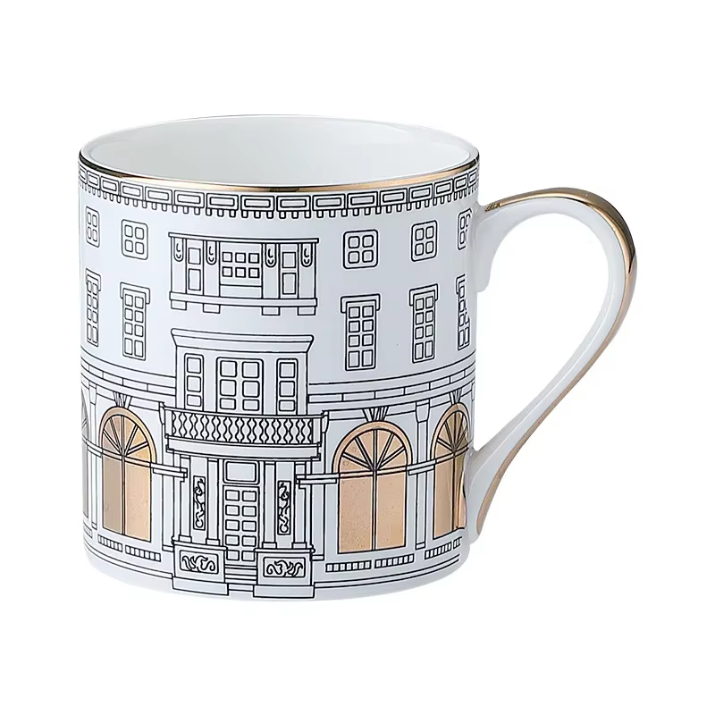 Disque en céramique d'architecture romaine de style européen, tasse à café, snacks, assiette de plat principal, ustensiles de cuisine, tasse à café, rangement