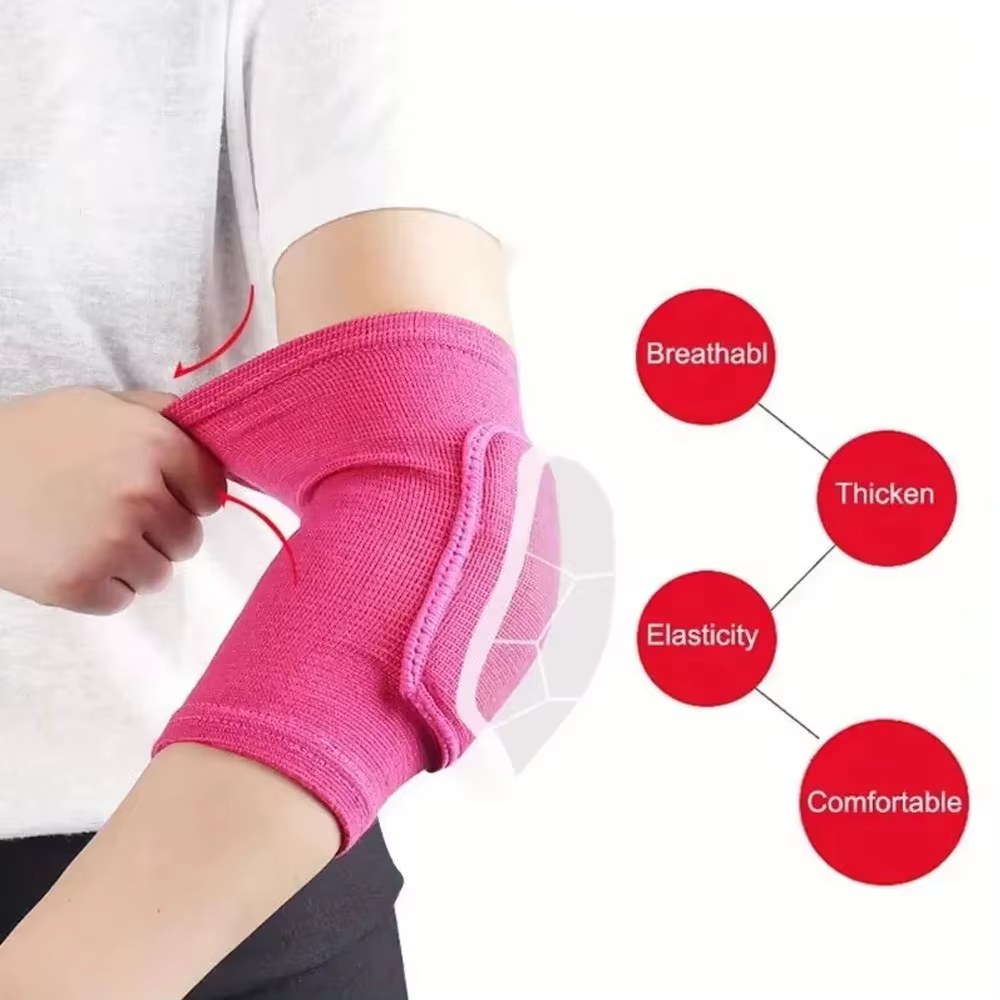 2 pièces de coudières souples avec coussin en éponge épaisse-manchons de soutien de sport confortables adaptés au basket-ball, au volley-ball