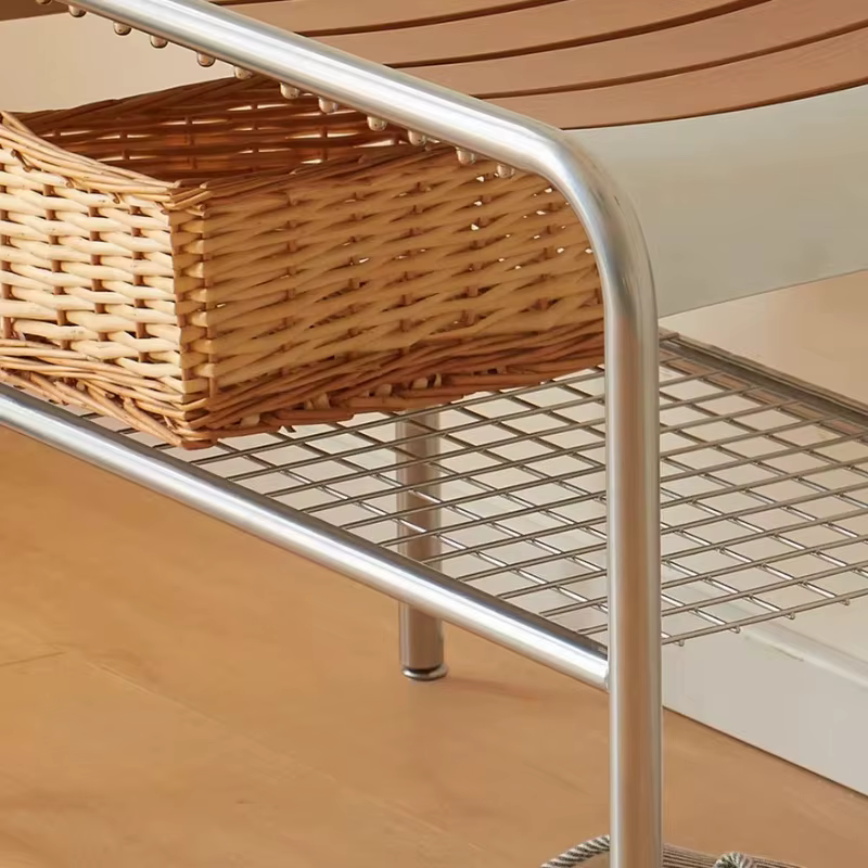 Tabouret en bois pour salon, tabouret métallique de rangement pour entrée, tabouret de sol vintage pour changer de chaussures, meubles pour la maison, mobilier du milieu du siècle
