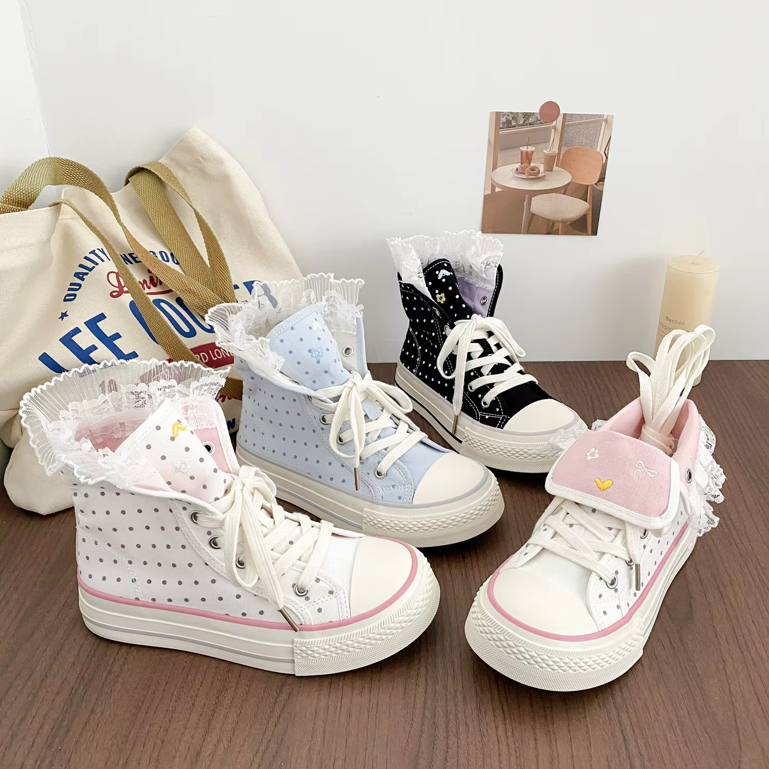 Nouvelles Chaussures Montantes en Toile Mary Jane pour Femme 2026 avec Bride à Boucle – Baskets Vulcanisées
