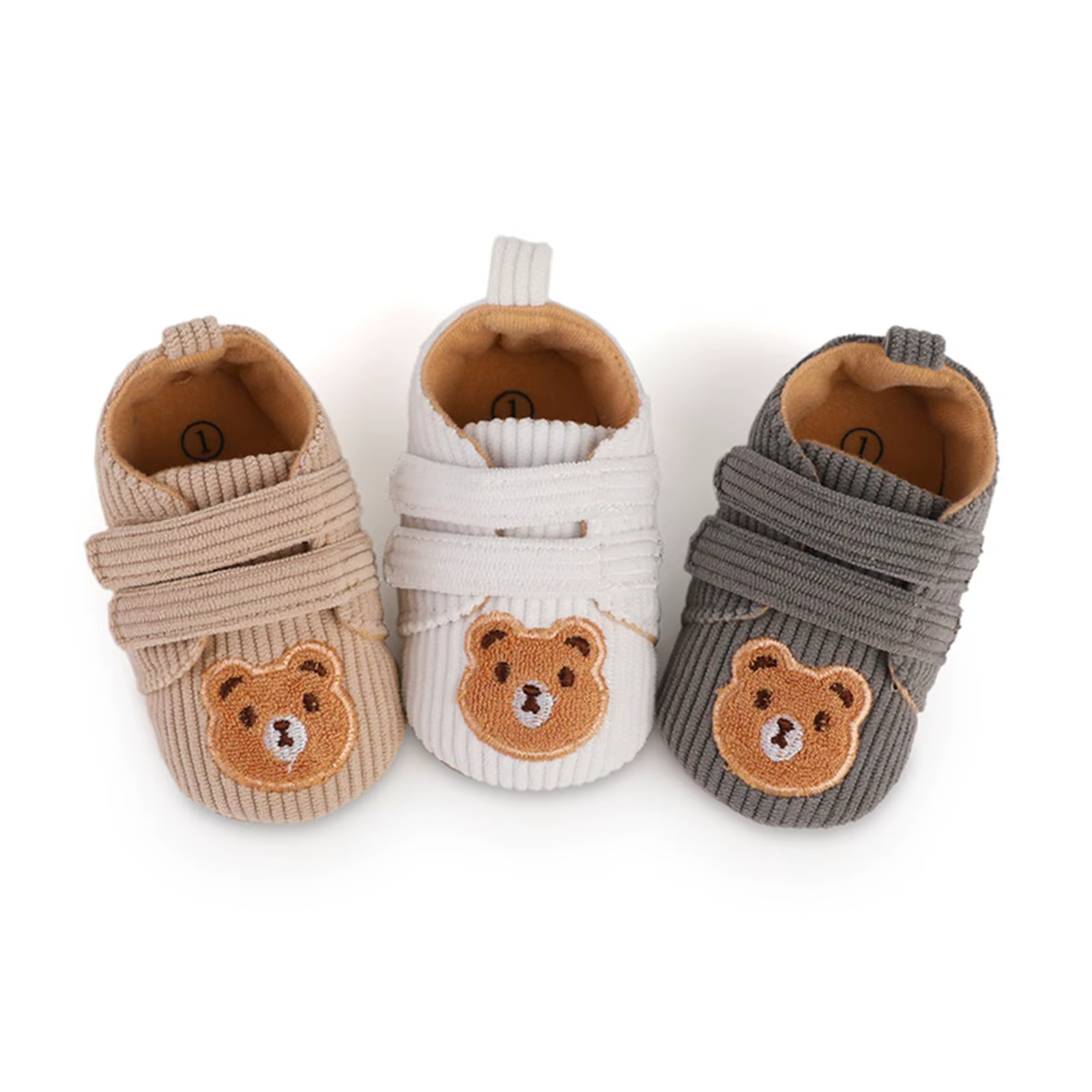 Nouveau-né bébé filles garçons espadrilles décontractées printemps automne anti-dérapant PVC semelle ours broderie premiers marcheurs chaussures pour infantile enfant en bas âge