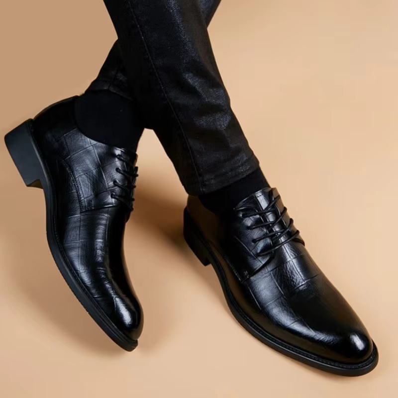 Chaussures de soirée en cuir pointu pour hommes