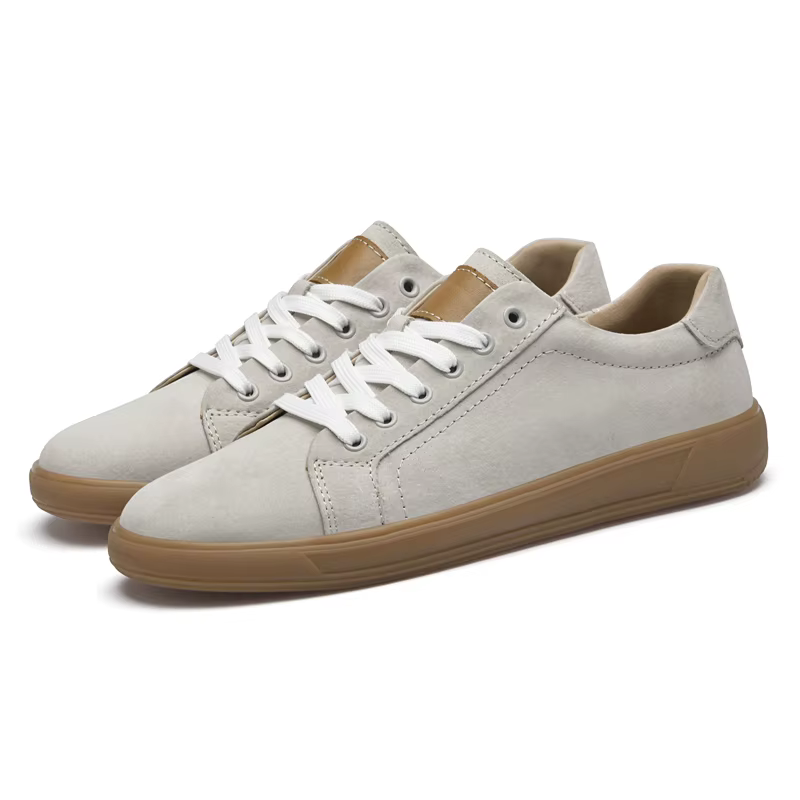 2025 en cuir véritable hommes chaussures vulcanisées mode décontracté
