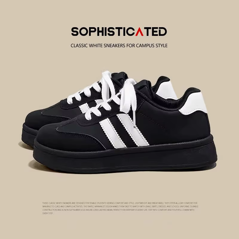 Chaussures décontractées noires Dequn pour femmes