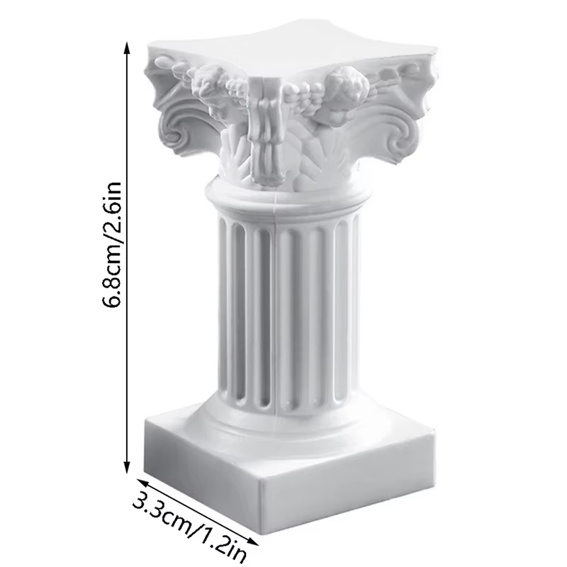 Statue de Style colonne grecque en pierre romaine, bougeoir sur pied, petite Sculpture, décoration intérieure, décor de paysage de jardin