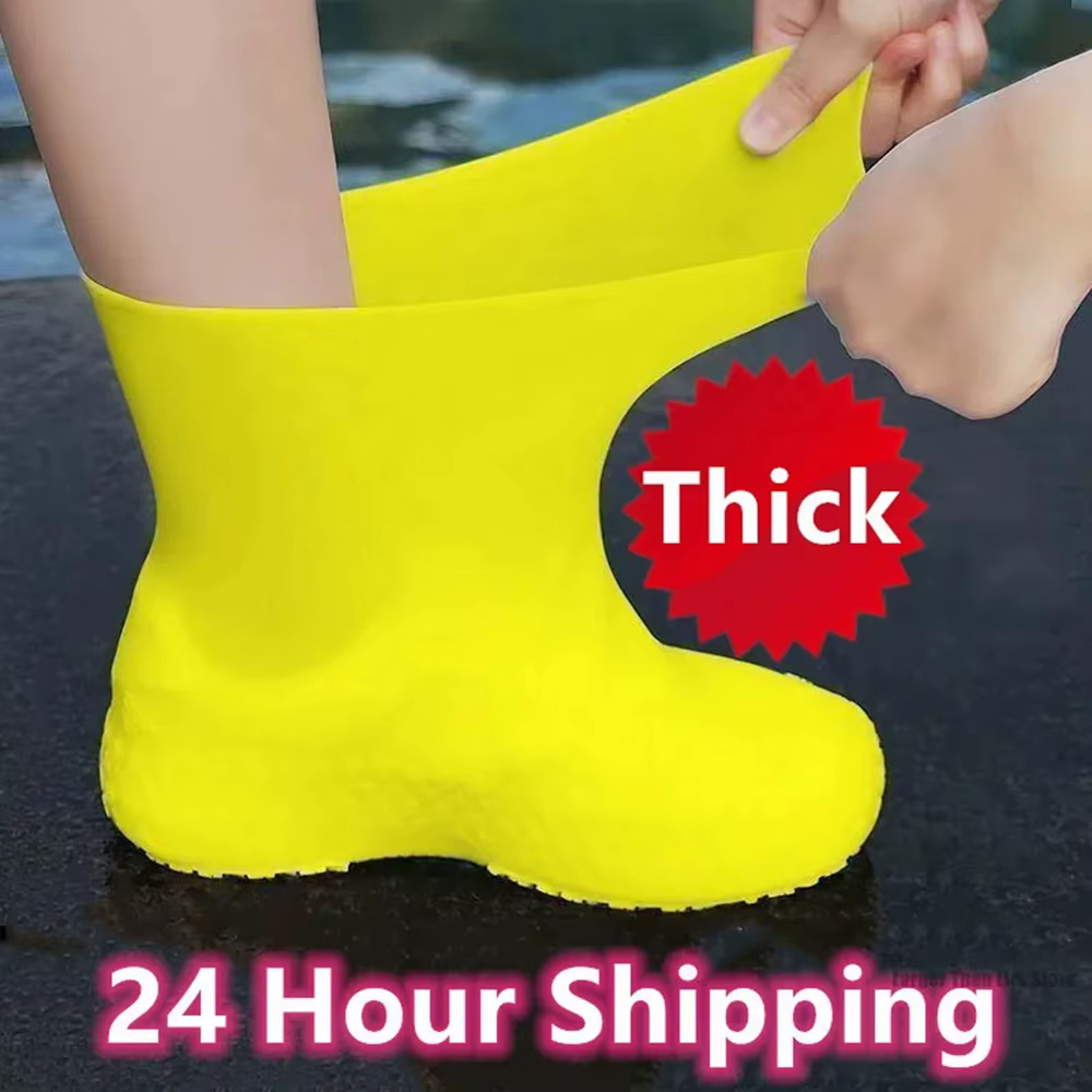Couvre-chaussures de pluie imperméables réutilisables en Silicone