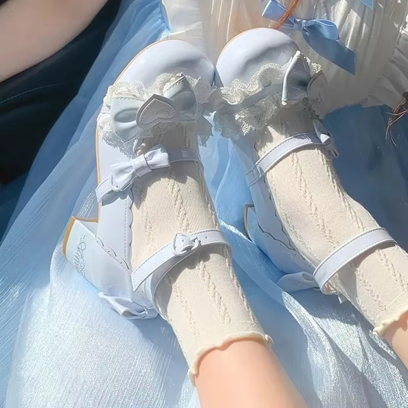 Doux Lolita Mary Jane chaussures bout rond talon confort
