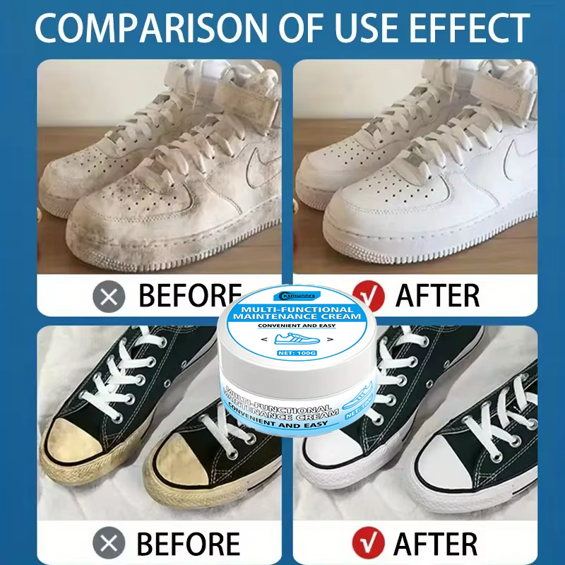 Crème d'entretien pour baskets blanches : vernis/rondisseur pour cuir synthétique