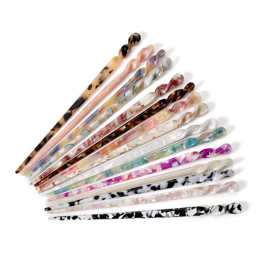 Baguettes à cheveux en résine d'acétate Vintage, épingles à cheveux pour femmes, épingle à cheveux, couvre-chef, accessoires de bijoux de cheveux de mariage