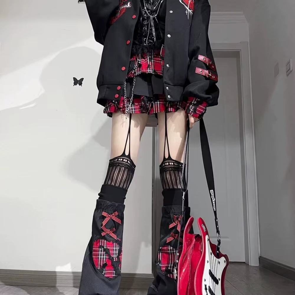 Jupes de Style japonais Kawaii pour fille, sous-culture Kpop Dance Rock Y2k, gothique des années 90, imprimé à carreaux rouges irréguliers, Mini jupe gâteau à volants
