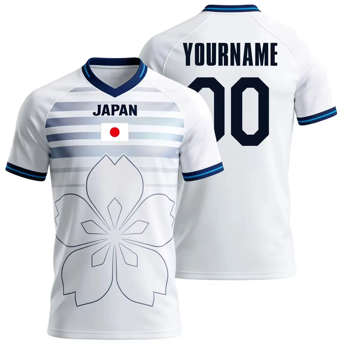 Maillot de football personnalisé Japon 2026 – Créez votre maillot de foot avec nom et numéro – Hauts de sport à séchage rapide – Vente en gros et dropshipping