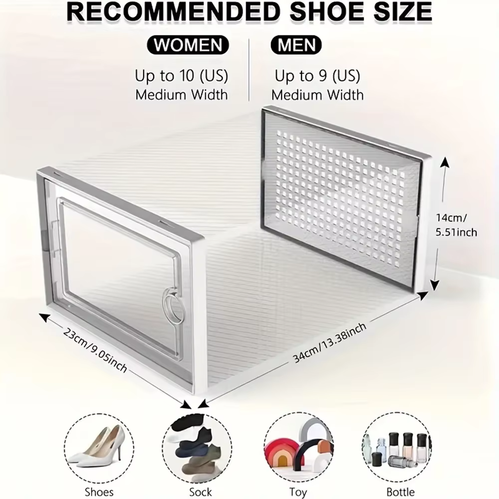 Boîtes à chaussures transparentes empilables