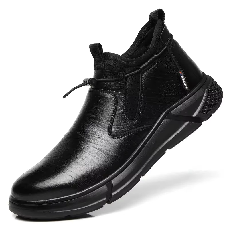 Chaussures imperméables en cuir noir pour hommes