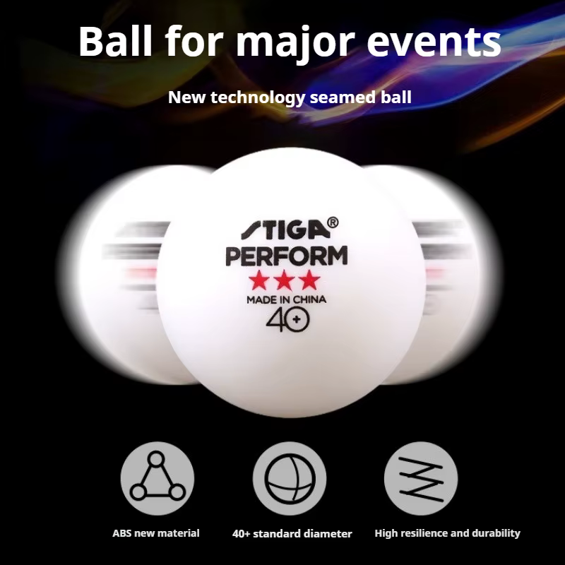 STIGA 3 étoiles 40 + balles de Tennis de Table ITTF ABS nouveau matériel balles de Ping-Pong cousues haute élasticité balles d'entraînement durables