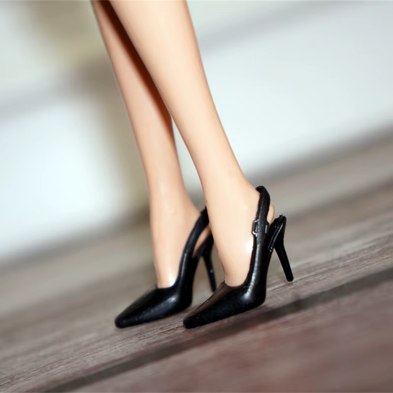 Chaussures plates à talons hauts pour filles, sandales à la mode, accessoires pour barbies, 1 paire