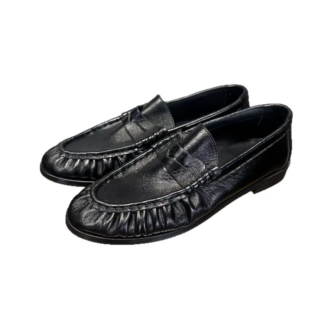 Mocassins plats pour femmes à bout rond style britannique