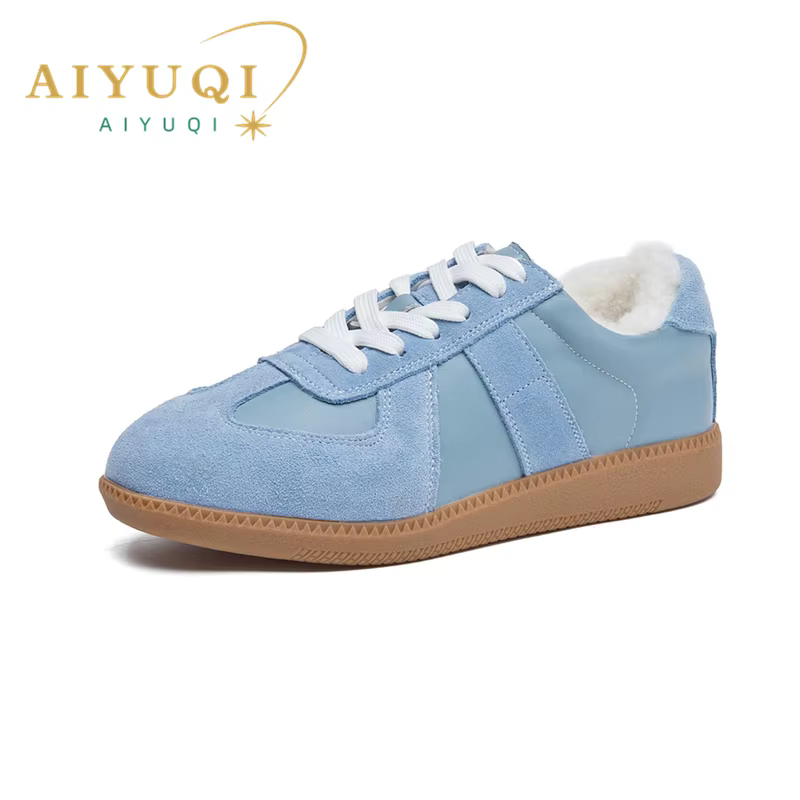 Baskets d'hiver femmes en cuir véritable