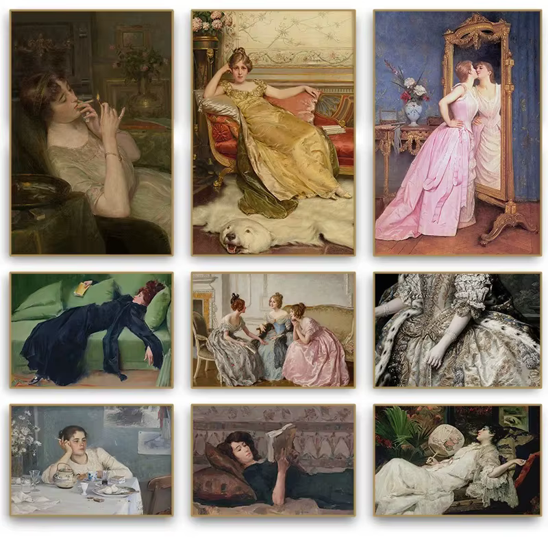Affiche de Portrait de femmes de la Renaissance, peinture sur toile féminine victorienne Vintage, Art Mural à la mode, décoration murale pour la maison, sans cadre