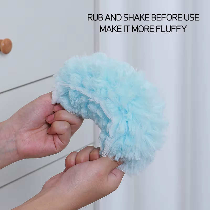 Double face 360 °   Le plumeau électrostatique est utilisé pour le nettoyage à grande échelle de poussière, de toiles d'araignées et de collecte de poussière jetable