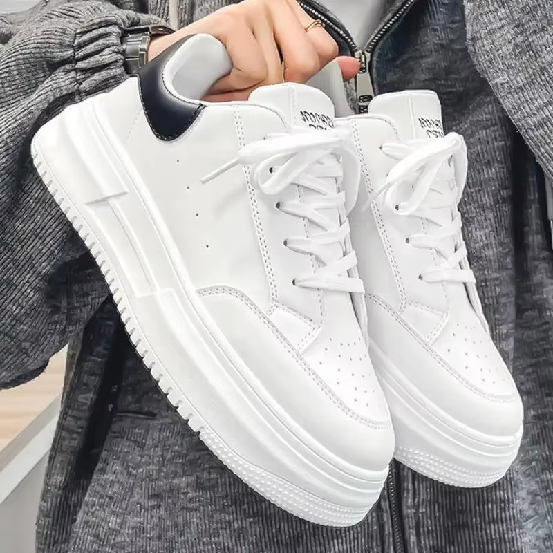 Chaussures décontractées plates en cuir blanc pour hommes 2026 – Baskets légères et respirantes pour le sport – Chaussures pour hommes – Tenis – Zapatillas Hombre