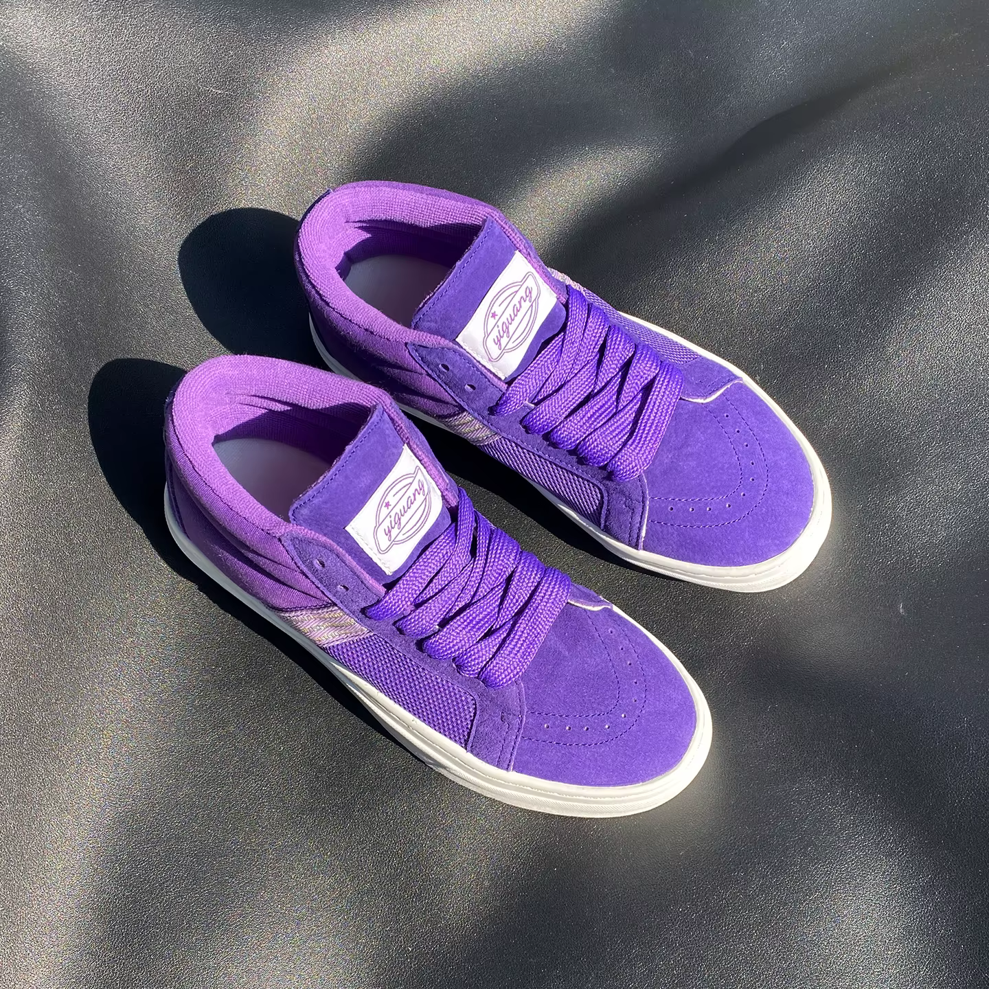 Baskets mi-hautes violettes automne-hiver pour le quotidien